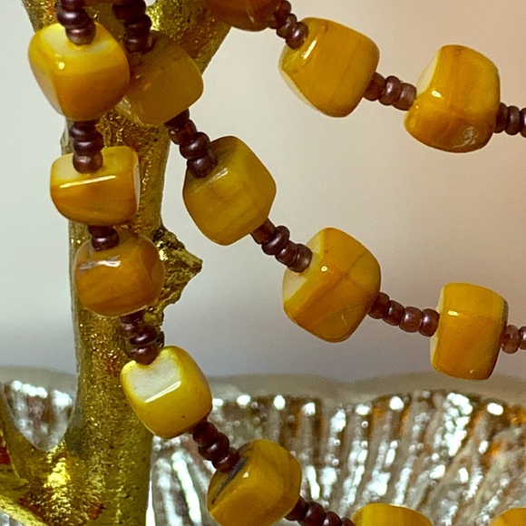 🍄Vintage stones and glass seed beads necklace - Picture 4 of 10
